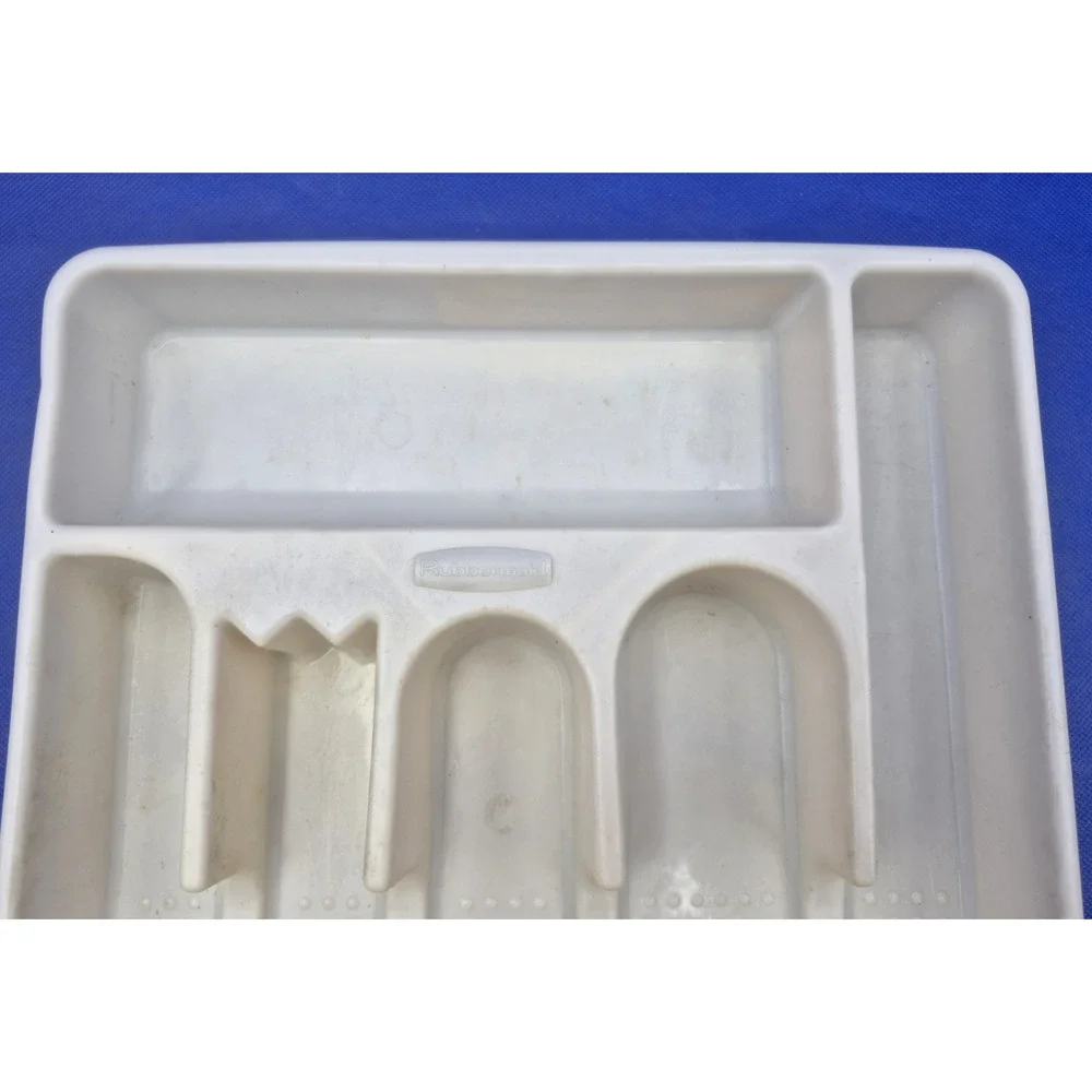 Retro 1994 White Rubbermaid Cutlery Organizer 6 Sections 13x11